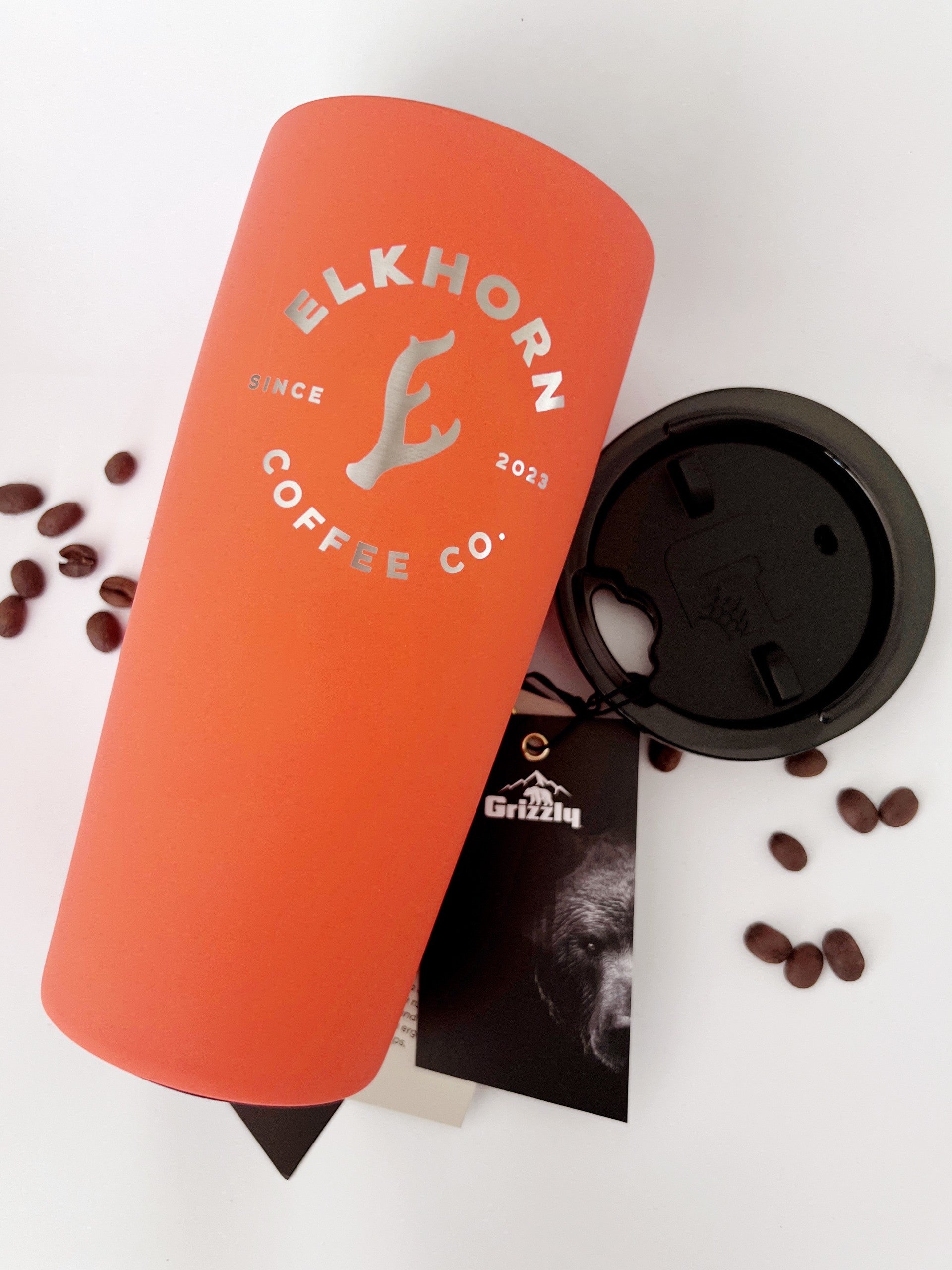 Elkhorn Coffee Grizzly Tumbler Orange